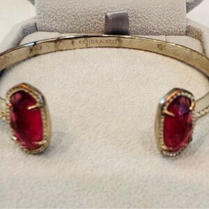 Kendra Scott Gold Bracelet with Vibrant pink Stones